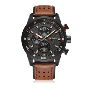 CURREN COFEE BROWN LEATHER WATCH
