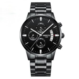 NIBOSI BLACK FACE WATCH