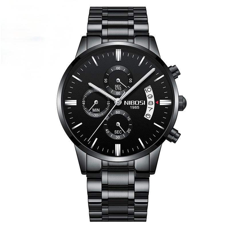 NIBOSI BLACK FACE WATCH