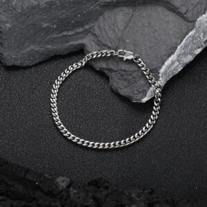 CUBAN BRACELET 5MM SILVER 18CM