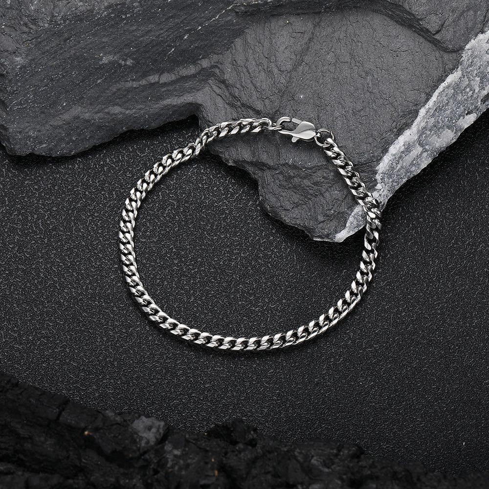 CUBAN BRACELET 5MM SILVER 18CM