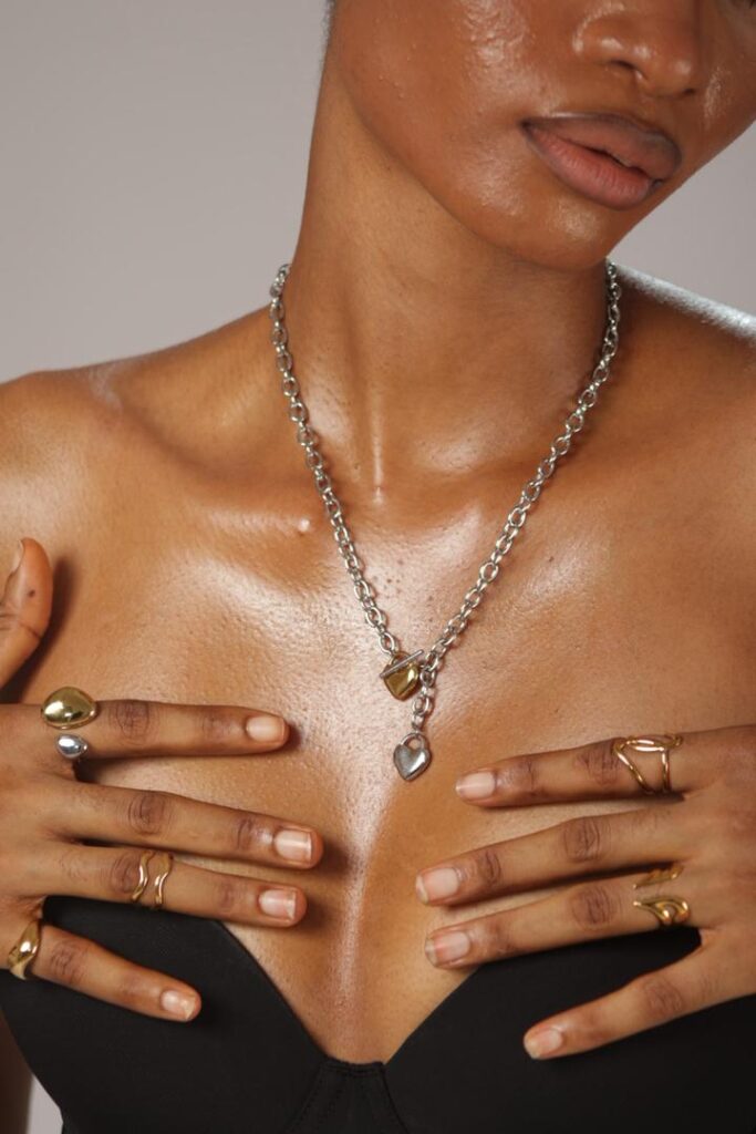 TWO TONE LOVE NECKLACE