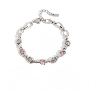 PINK LINK BRACELET SILVER