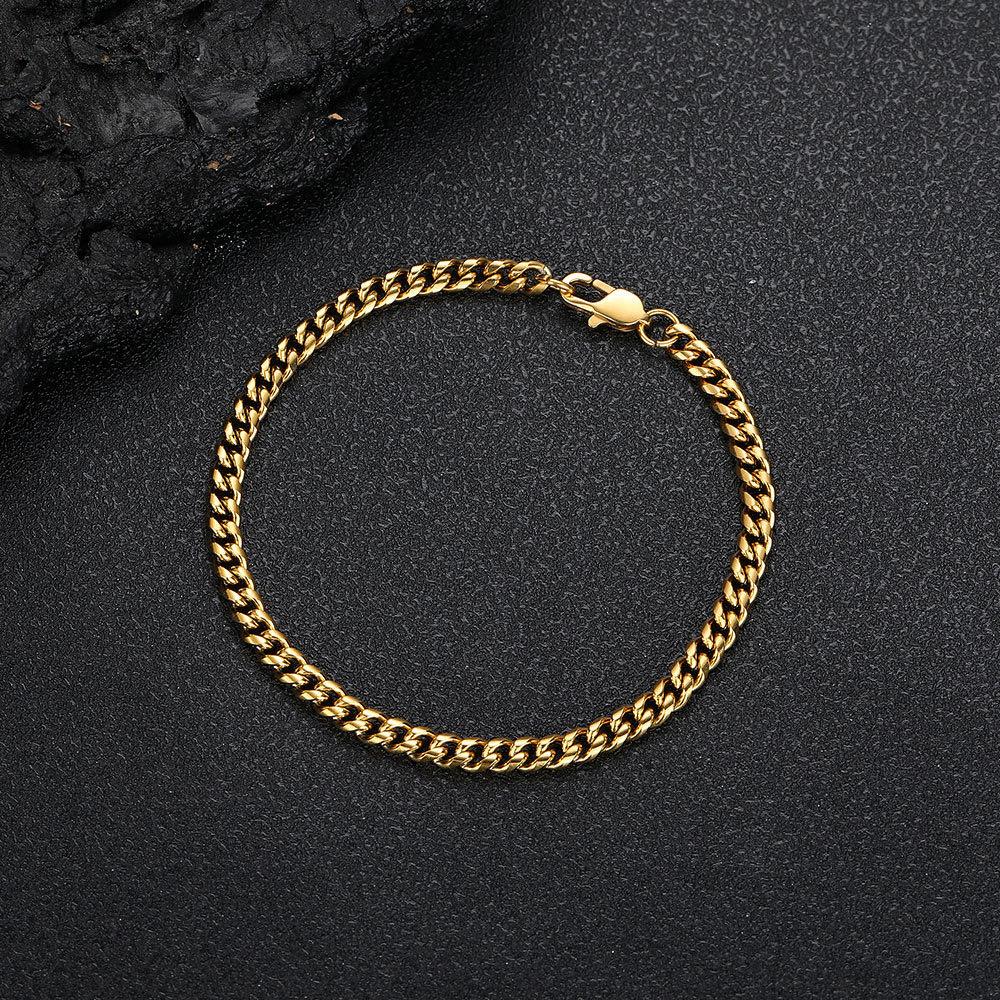 CUBAN BRACELET 5MM 18CM GOLD